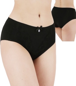 51528 ZMYSŁOWE PEŁNE DAMSKIE MAJTKI FIGI LANNY MODE 2XL czarne