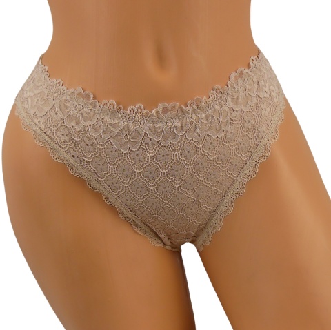 Sexy ZMYSŁOWE koronki FIGI BRAZYLIANY M/L j.beż