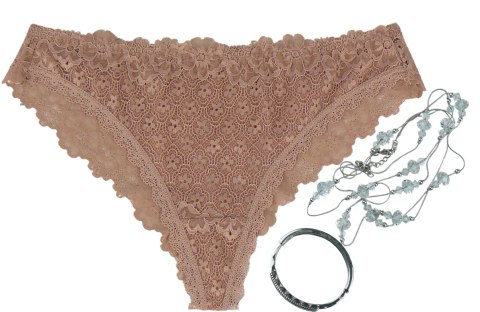 Sexy ZMYSŁOWE koronki FIGI BRAZYLIANY M/L c.beż