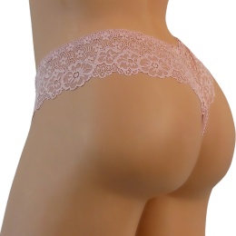 Sexy ZMYSŁOWE koronkowe majtki STRINGI różowe XL