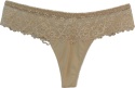 Sexy ZMYSŁOWE koronkowe majtki STRINGI beżowe L