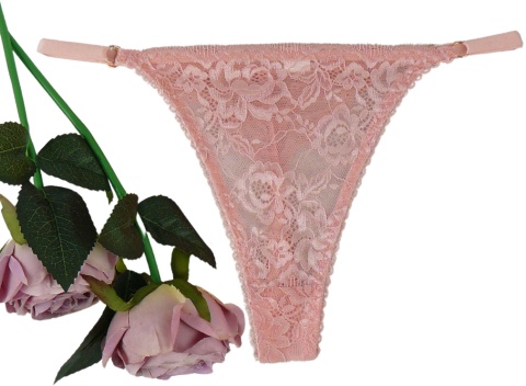 KORONKOWE FIGI STRINGI majtki DAMSKIE różowe L/XL