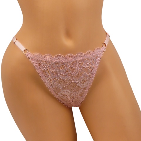KORONKOWE FIGI STRINGI majtki DAMSKIE różowe S/M