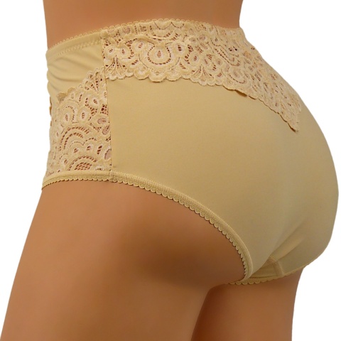 51721 ZMYSŁOWE PEŁNE DAMSKIE MAJTKI FIGI LANNY MODE XXL beżowe