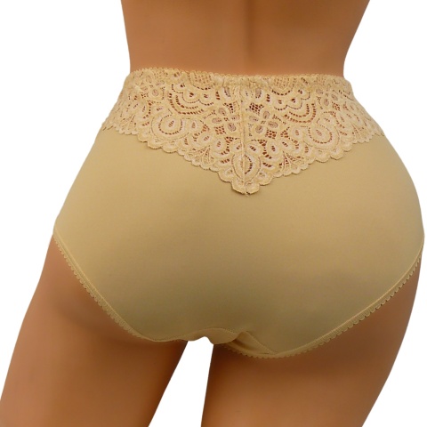 51721 ZMYSŁOWE PEŁNE DAMSKIE MAJTKI FIGI LANNY MODE XXL beżowe