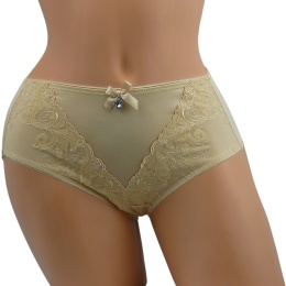 51528 ZMYSŁOWE PEŁNE DAMSKIE MAJTKI FIGI LANNY MODE 2XL beżowe