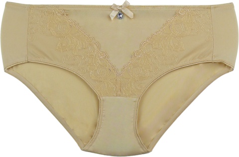 51528 ZMYSŁOWE PEŁNE DAMSKIE MAJTKI FIGI LANNY MODE 2XL beżowe