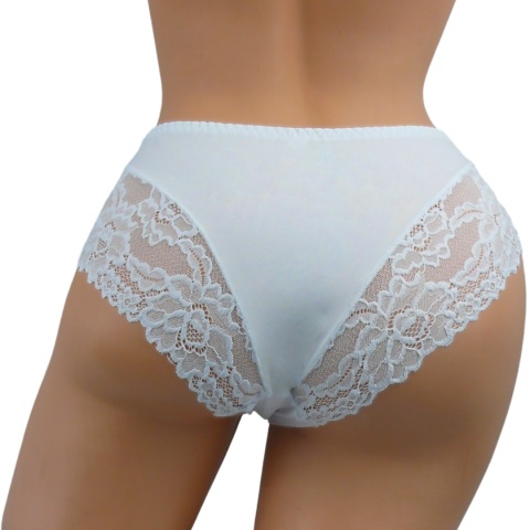 DAMSKIE KORONKOWE majtki figi 3XL biały Yibili