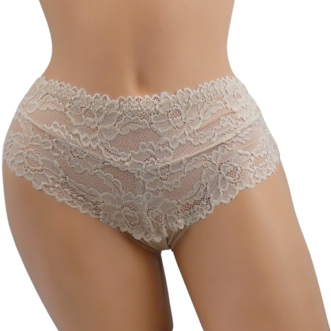 DAMSKIE KORONKOWE majtki figi 2XL beżowe Yibili