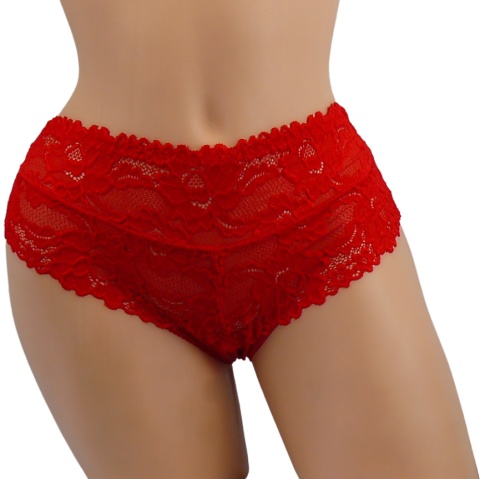 DAMSKIE KORONKOWE majtki figi 2XL czerwone Yibili