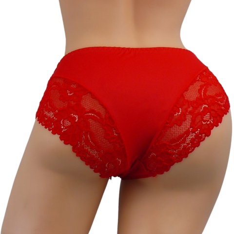 DAMSKIE KORONKOWE majtki figi 2XL czerwone Yibili