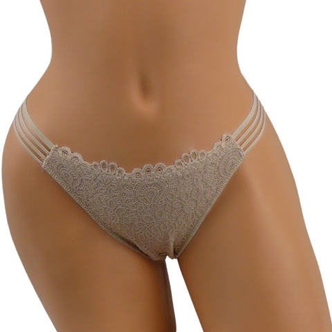 LULALO 179 KORONKOWE MAJTKI BRAZYLIANY beżowe XL