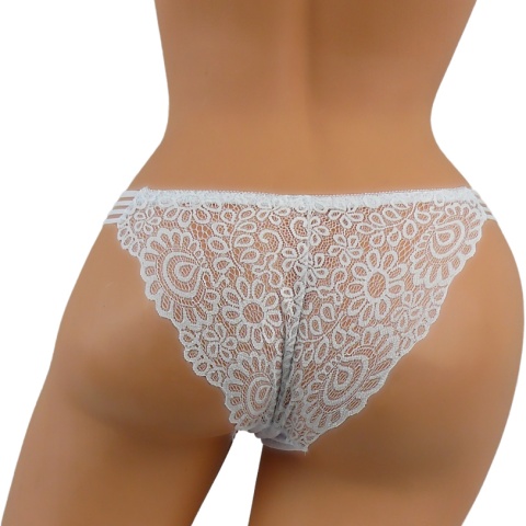 LULALO 179 KORONKOWE MAJTKI BRAZYLIANY białe XL