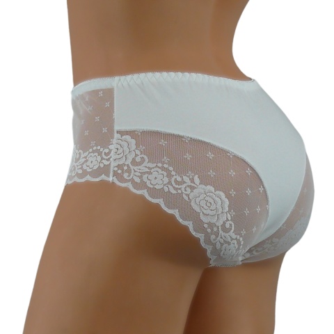 BAWEŁNIANE figi damskie Ania Lu Lo 249 2XL ecru