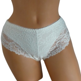 KAROMI Damskie Figi Majtki Bawełniane z Koronką 3XL ecry