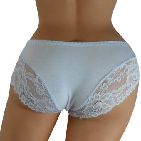 KAROMI Damskie Figi Majtki Bawełniane z Koronką XL białe