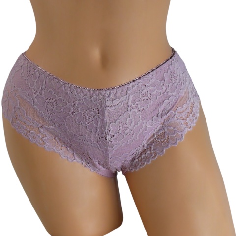 KAROMI Damskie Figi Majtki Bawełniane z Koronką XL różowe