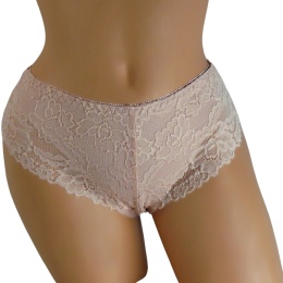 KAROMI Damskie Figi Majtki Bawełniane z Koronką 3XL beżowe