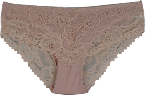 KAROMI Damskie Figi Majtki Bawełniane z Koronką 3XL beżowe