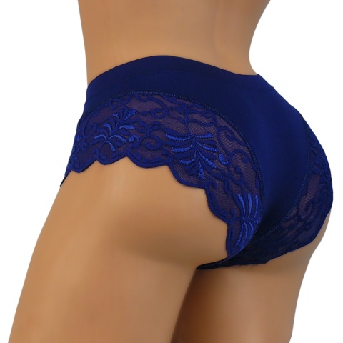 KAROMI MAJTKI DAMSKIE figi KORONKOWE roz. uniwersalny granatowe