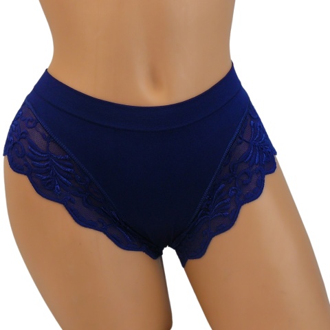 KAROMI MAJTKI DAMSKIE figi KORONKOWE roz. uniwersalny granatowe