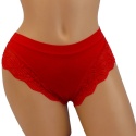 KAROMI MAJTKI DAMSKIE figi KORONKOWE roz. uniwersalny czerwone
