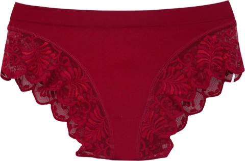 KAROMI MAJTKI DAMSKIE figi KORONKOWE roz. uniwersalny bordowe