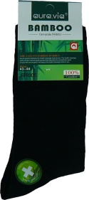 5x męskie CZARNE SKARPETY BAMBUSOWE AURA.VIA 39-42