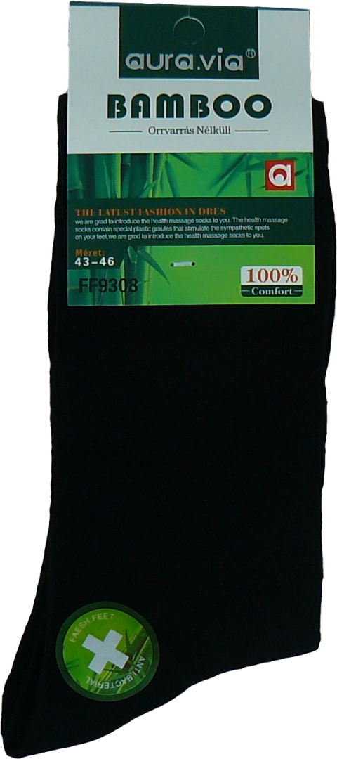 5x męskie CZARNE SKARPETY BAMBUSOWE AURA.VIA 39-42