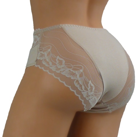 DORIMODES 6821 DAMSKIE MAJTKI KORONKOWE bawełniane beżowe L