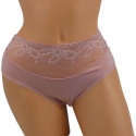Damskie Wygodne Majtki Bawełniane Figi z Koronką KAROMI dusty pink 2XL