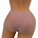 Damskie Wygodne Majtki Bawełniane Figi z Koronką KAROMI dusty pink 2XL