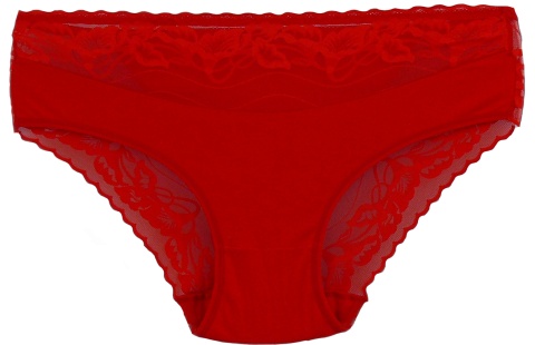 DORIMODES 6821 DAMSKIE MAJTKI KORONKOWE bawełniane czerwone L
