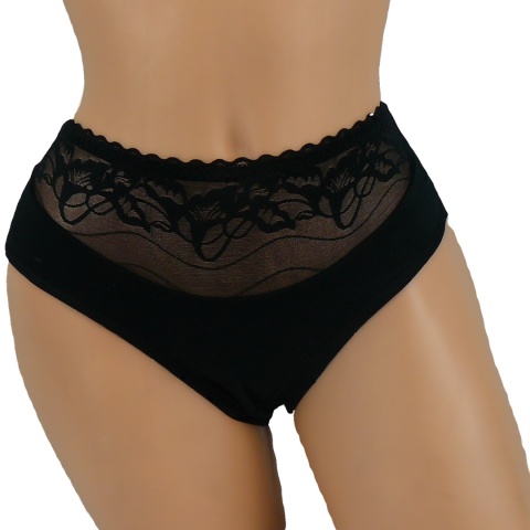 DORIMODES 6821 DAMSKIE MAJTKI KORONKOWE bawełniane czarne L