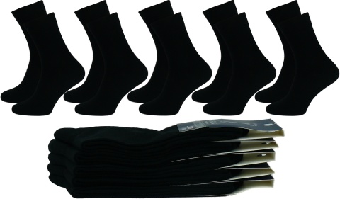 5x SKARPETY MĘSKIE CZARNE bawełniane AURA.VIA 39-42