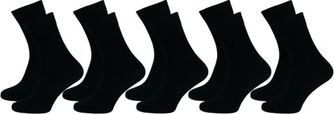 5x SKARPETY MĘSKIE CZARNE bawełna AURA.VIA 43-46