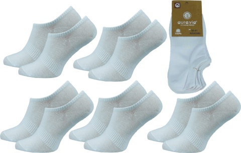 5X BIAŁE STOPKI DAMSKIE SKARPETKI AURA.VIA 38-41