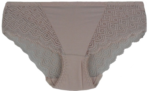 BAWEŁNIANE MAJTKI KORONKOWE FULINA 6603 3XL beżowe