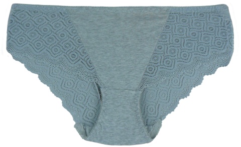 BAWEŁNIANE MAJTKI KORONKOWE FULINA 6603 3XL szare