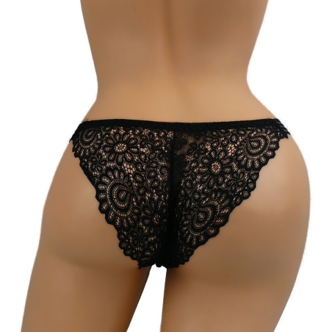 LULALO 179 KORONKOWE MAJTKI BRAZYLIANY czarne XL