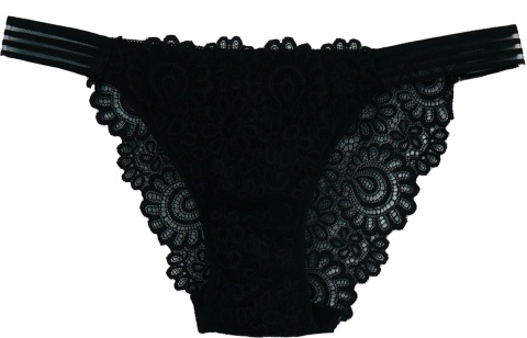 LULALO 179 KORONKOWE MAJTKI BRAZYLIANY czarne XL