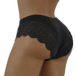 KAROMI MAJTKI DAMSKIE figi KORONKOWE roz. uniwersalny grafitowe