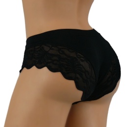 KAROMI MAJTKI DAMSKIE figi KORONKOWE roz. uniwersalny czarne