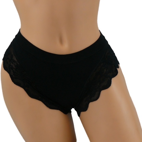 KAROMI MAJTKI DAMSKIE figi KORONKOWE roz. uniwersalny czarne