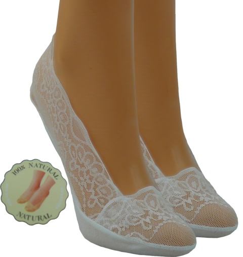 STOPKI KORONKOWE BALERINKI QEMEN BIAŁE roz. 39-42