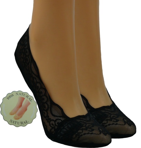 STOPKI KORONKOWE BALERINKI QEMEN CZARNE roz. 35-38