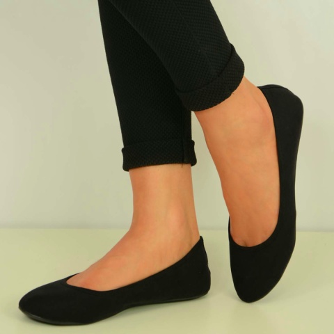 STOPKI KORONKOWE BALERINKI QEMEN CZARNE roz. 35-38