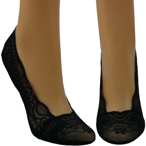 STOPKI KORONKOWE BALERINKI QEMEN CZARNE roz. 35-38