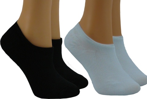 6x GŁADKIE BAWEŁNIANE czarne białe STOPKI DAMSKIE skarpetki roz. 35-38