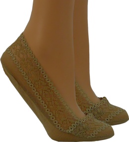 KORONKOWE BALERINKI baletki STOPKI DAMSKIE BAMBOO ciemny beż39-42